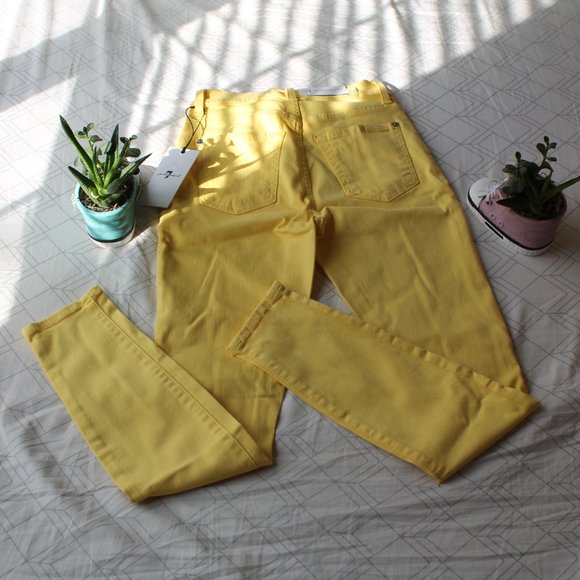🌈Bright yellow Ankle Skinny - 7 For All Mankind - NWT 🌞 - Picture 6 of 7